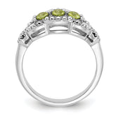 Sterling Silver Rhodium-plated Peridot Ring